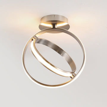 Nicole Modern Minimalist Aluminum Ring Integrated LED Semi Flush Mount - JONATHAN Y